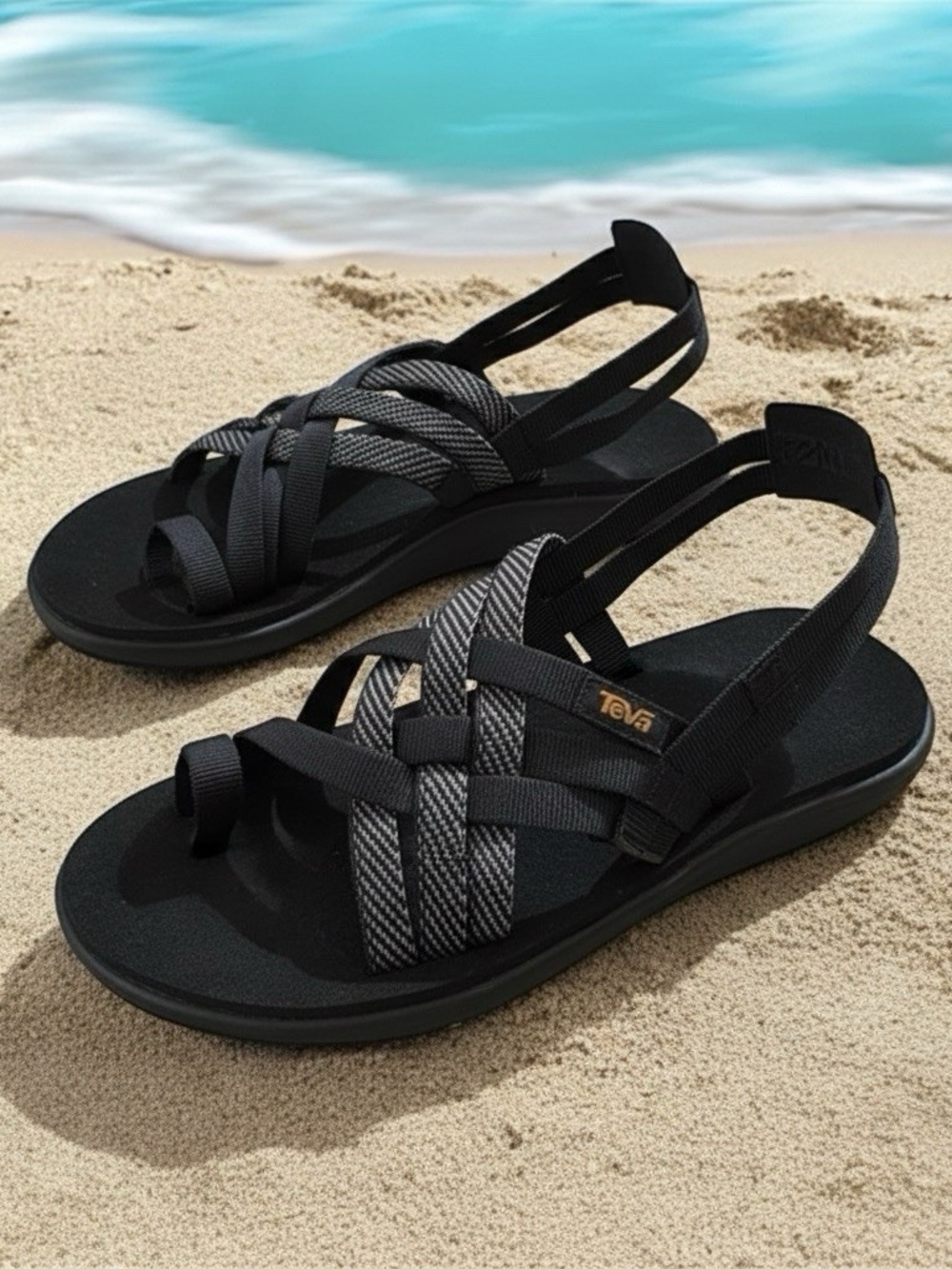 Teva Women's Voya Strappy Sandals Black Size 9